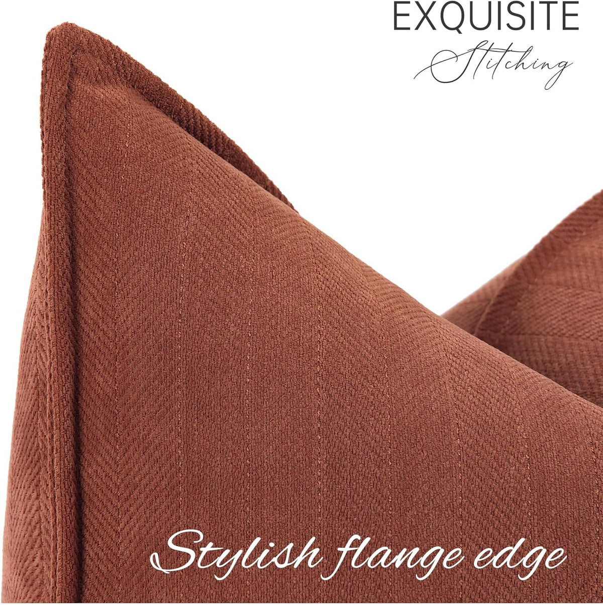 Rust Chenille Throw Pillow Covers