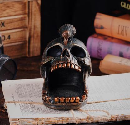 Skull Desktop Organizer & Ashtray – Multifunctional Resin Storage for Home, Office, and Bar