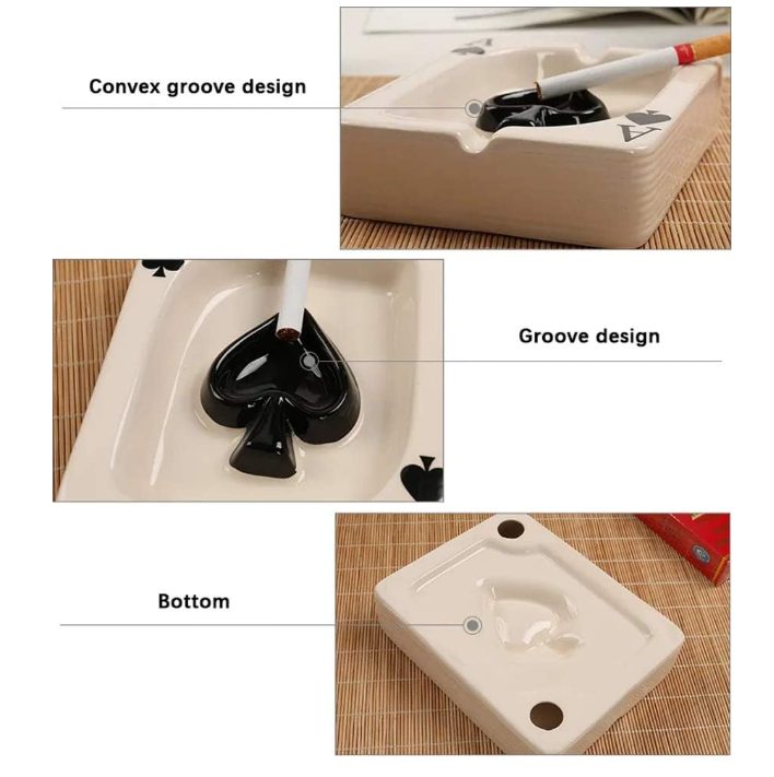 Ceramic Tabletop Ashtray – Stylish & Durable Home and Office Decor, Easy to Clean, Perfect Gift