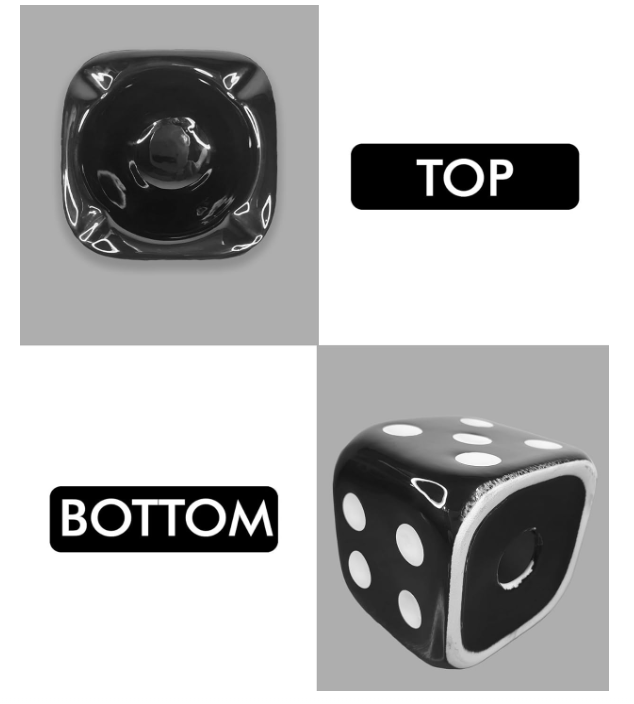Jeuristic Dice Ashtray – Retro Ceramic Cigarette Ashtray, Cool Home & Office Decor, Anti-Skid, Easy to Clean