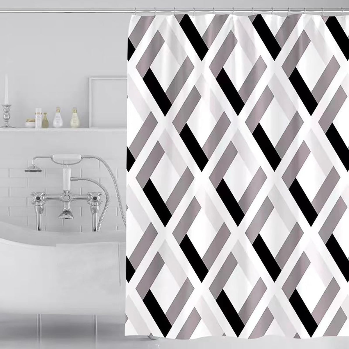 Fabric Shower Curtain Liner, Waterproof Hotel Quality, Bathroom Curtains Rust Resistant Grommets, 72 x 72 Machine Washable (Black)