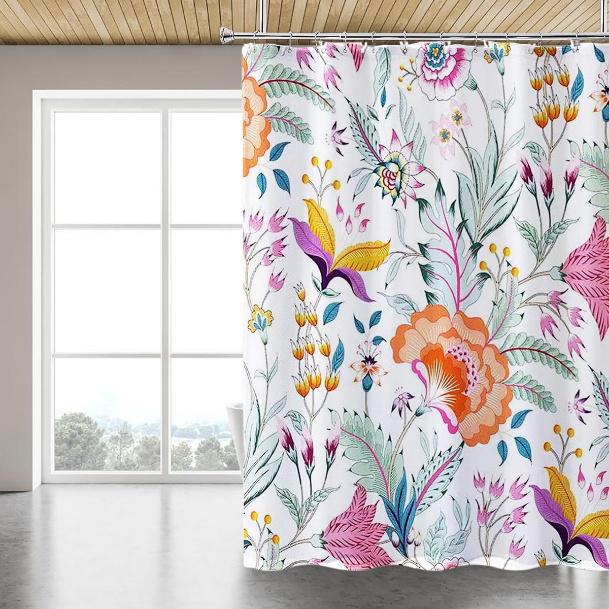 Fabric Shower Curtain Liner, Waterproof Hotel Quality, Bathroom Curtains Rust Resistant Grommets, 72 x 72 Machine Washable (Black)