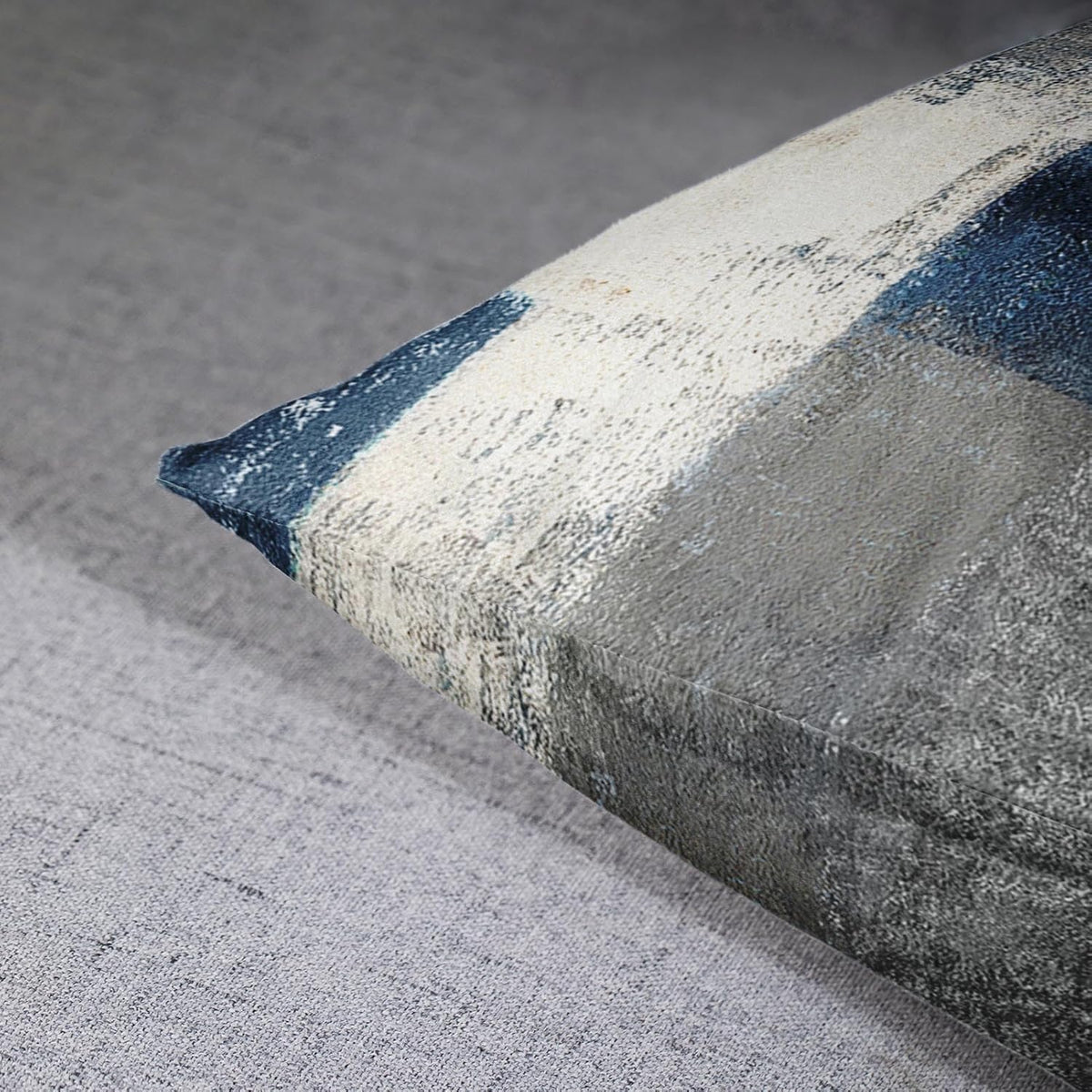 Emvency Set of 2 Throw Pillow Covers Modern Abstract Painting Blue White and Gray Decorative Sofa Pillow Cases Home Decor Standard Square 18x18 Inches Pillowcases