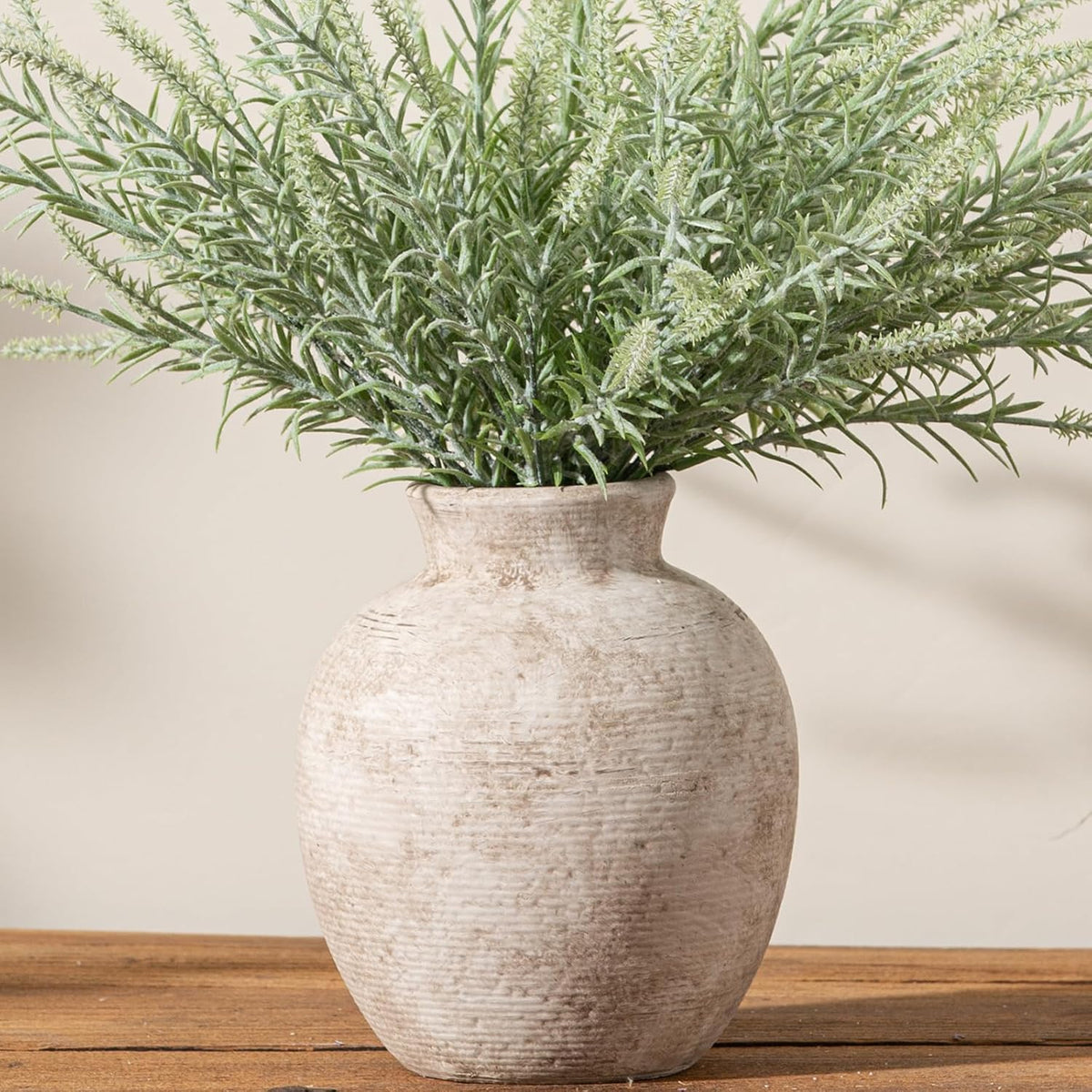 Ceramic Flower Vase Home Decor - Large Farmhouse Table Vases Rustic Vintage Living Room Kitchen Bedroom Decorations for House Book Shelf Office Coffee Desk Dining Fireplace (9" Rustic)